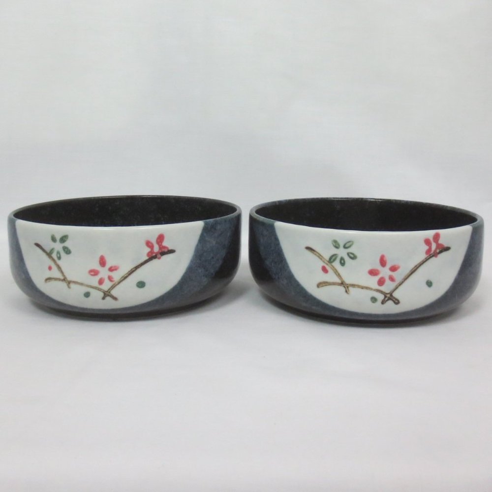 New Asian Inspired Blue Ceramic 16 oz Bowls Lot 2